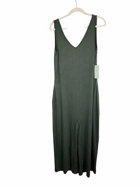 BOODY Green Sleeveless V-Neck The Long Jumpsuit NWT Neutrals Monochrome Bamboo